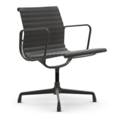 Vitra -  Aluminium Chair EA 108 black leather, rotatable