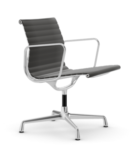 Vitra  Aluminium Chairs EA 108 Conference Chair black leather, rotatable