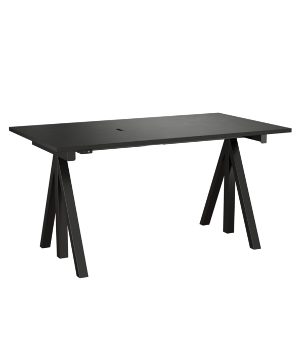 String  String - Works Desk black, height adjustable L120