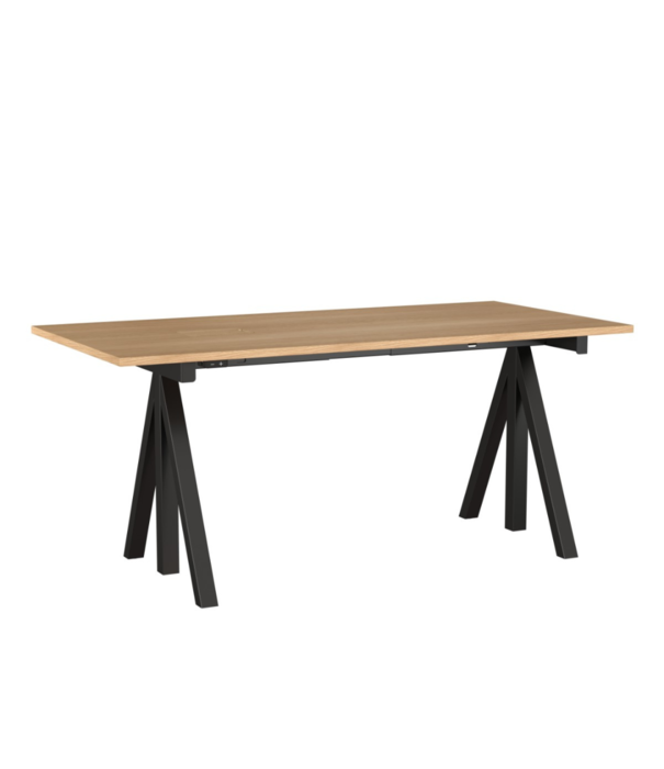 String  String - Work Desk oak, black, height adjustable L120