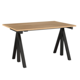 String - Work Desk oak, black, height adjustable L120