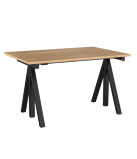 String Works desk oak, height adjustable L120
