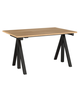 Works Bureau hoogte verstelbaar, eiken/zwart