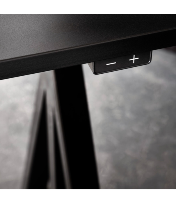 String  String -  Work Desk bureau eiken, zwart, hoogte verstelbaar L120