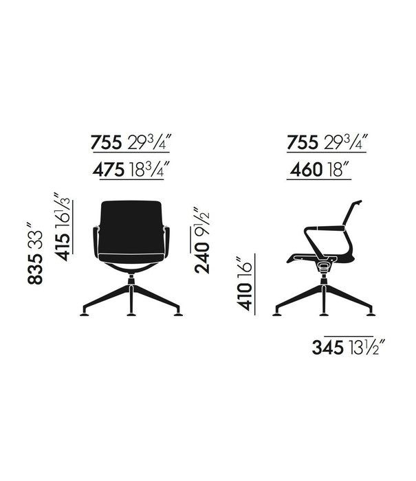 Vitra  Vitra - Unix Chair Conference , four star base