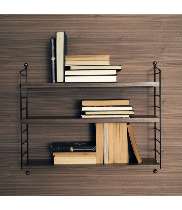 String  Furniture String Pocket Wandkast walnoot / zwart