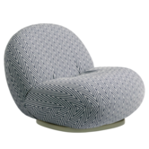 Pacha Outdoor Lounge Chair Chevron 035 blue, swivel base