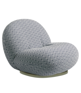 Pacha Outdoor Lounge Stoel Chevron 035 blauw, swivel voet