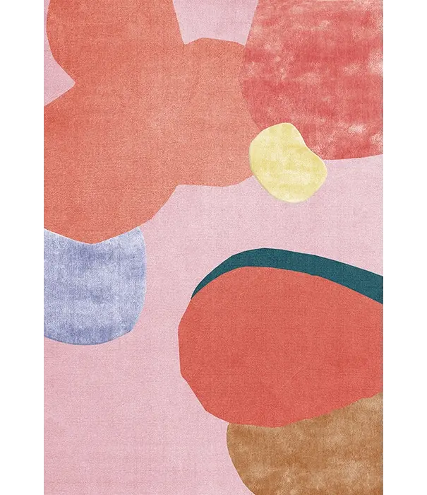 Layered  Layered Flower Field Patterned wool rug