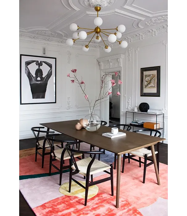 Layered  Layered Flower Field Patterned wool rug