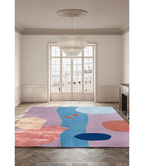 Layered  Layered Secret Garden patterned wool rug