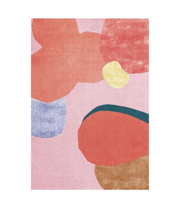 Layered  Layered Flower Field Patterned wool rug