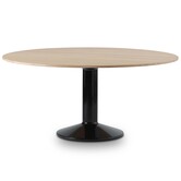 Muuto - Midst table oiled oak, glossy black base  / Ø160cm