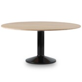 Muuto - Midst tafel geolied eiken, basis glossy zwart / Ø160cm