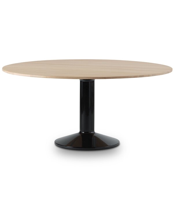 Muuto  Muuto - Midst table oiled oak, glossy black base  / Ø160cm