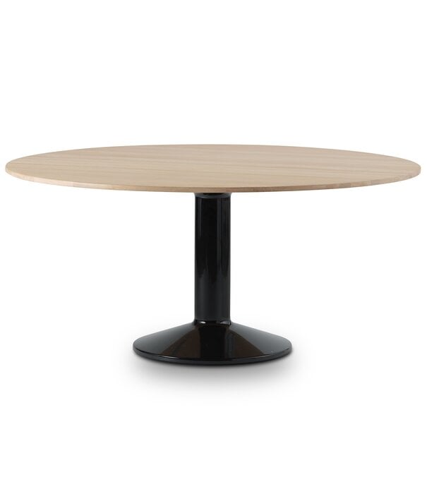 Muuto  Muuto - Midst tafel geolied eiken, basis glossy zwart / Ø160cm