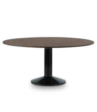 Muuto - Midst tafel donker eiken, zwart voet Ø160