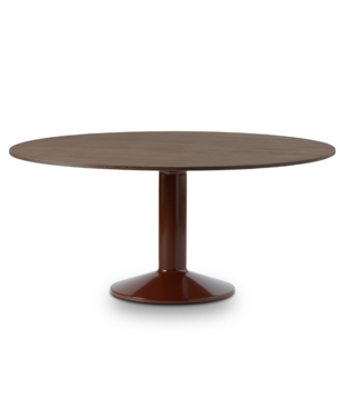 Muuto - Midst table dark oak, dark red base Ø160