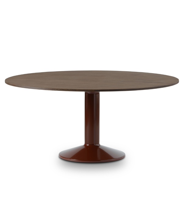 Muuto Midst Dining Table dark oiled oak, dark red base