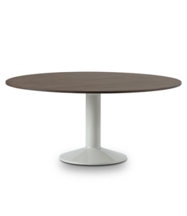 Muuto - Midst tafel donker eiken, grijs voet Ø160