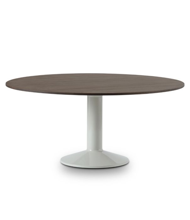 Muuto Midst Dining Table dark oiled oak, grey base Ø160