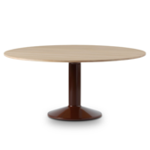 Midst tafel geolied eiken, donker rood Ø160