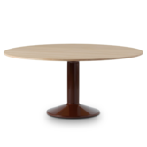 Muuto - Midst table oiled oak, glossy dark red Ø160