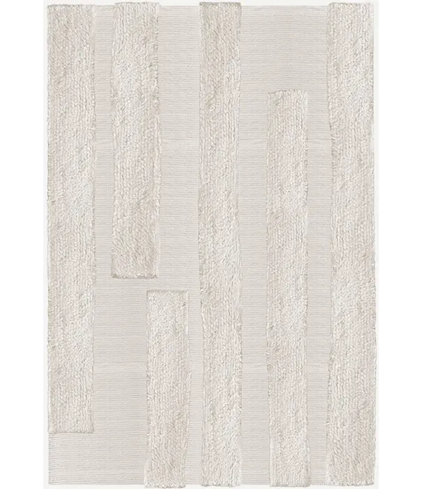 Layered  Layered - Punja Bricks wool rug bone white