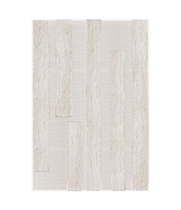 Layered  Layered - Punja Bricks wool rug bone white