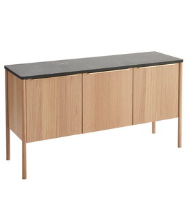 Jut Dressoir geolied eiken, zwart marmer top
