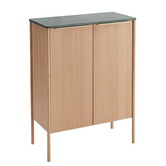 Jut High Dressoir geolied eiken, groen marmer top