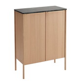 Jut High Sideboard oiled oak, black marble top