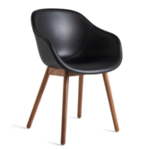 Dining Campaign,  AAC213 Dining Chair Sense leather black - wood base walnut