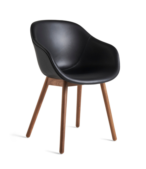 Hay  Dining Campaign,  AAC213 Dining Chair Sense leather black - wood base walnut