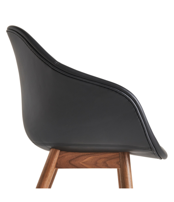 Hay  Dining Campaign,  AAC213 Dining Chair Sense leather black - wood base walnut