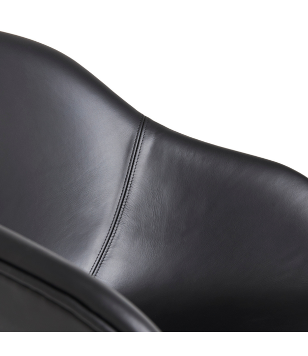 Hay  Hay - AAC 213 chairSense leather black - wood base walnut