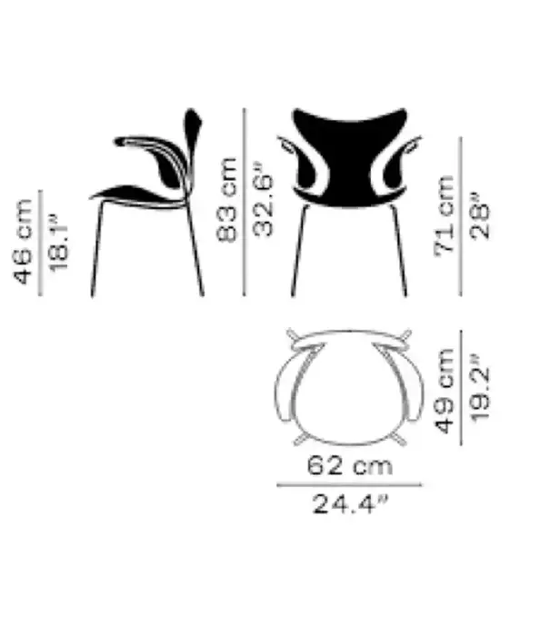 Fritz Hansen Fritz Hansen Lily Dining Chair walnut, chrome base