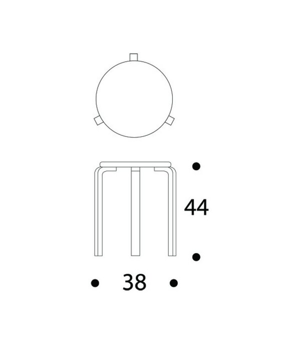 Artek  Artek - Stool 60 berken, anniversary edition sun yellow