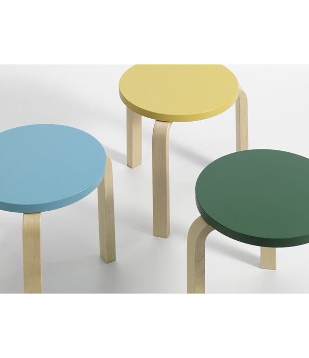 Artek  Artek - Stool 60 Birch / anniversary edition forest green