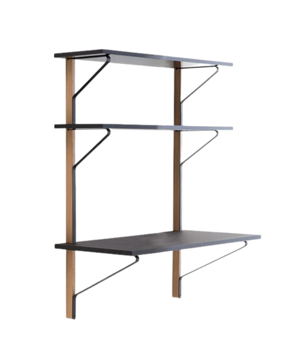 Artek  Artek - Kaari Wall Shelf w. desk REB 010 oak, black glossy