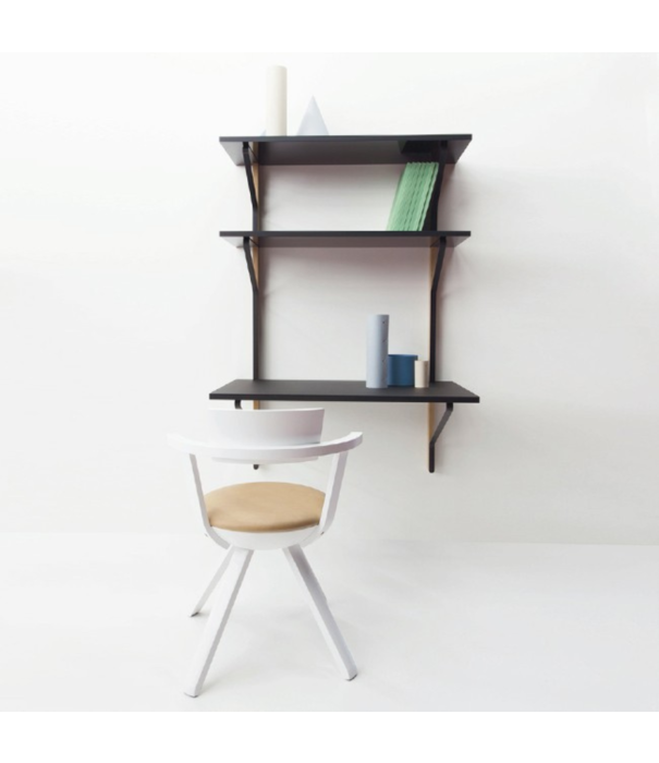 Artek  Artek - Kaari Wall Shelf w. desk REB 010 oak, black glossy