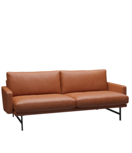 Fritz Hansen - Lissoni 2-seater Sofa Grace walnut leather, black base