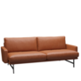 Fritz Hansen - Lissoni 2-zits Bank Grace walnut leer, basis zwart