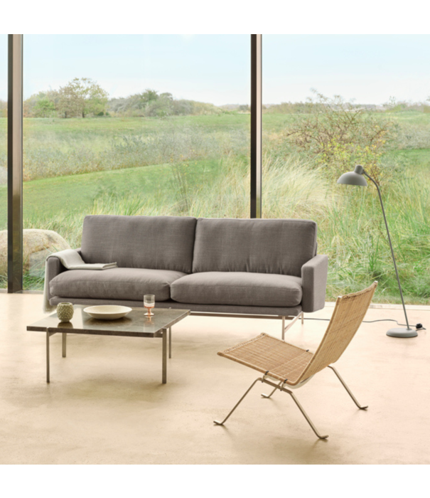 Fritz Hansen Fritz Hansen - PL112 Lissoni 2-zits Bank , basis mat rvs