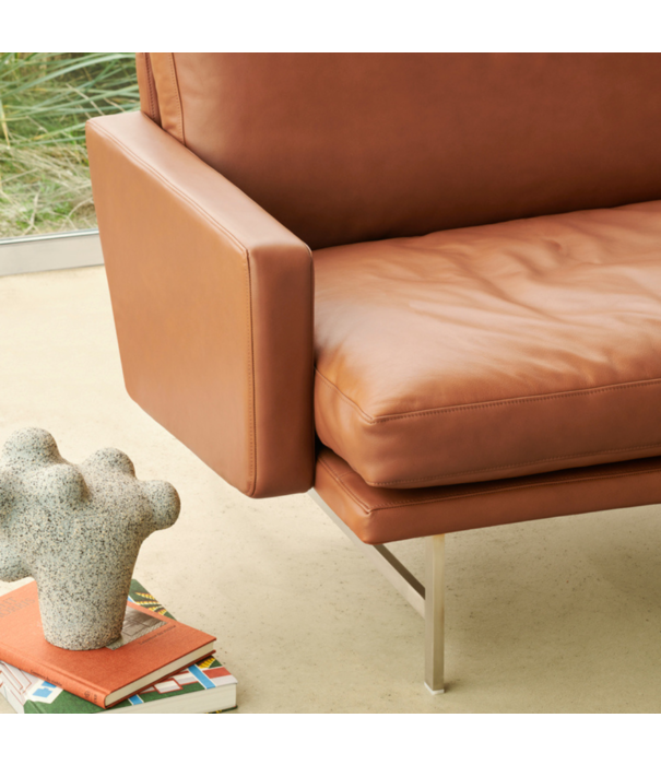 Fritz Hansen Fritz Hansen - Lissoni 3-seater Sofa  Essential walnut leather, stainless steel base