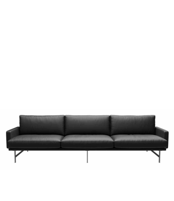 Fritz Hansen Fritz Hansen - Lissoni 3-zits Bank Essential walnoot leer, basis mat rvs