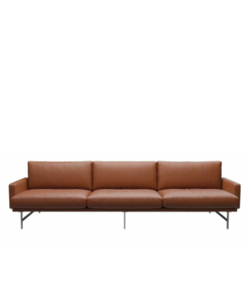 Fritz Hansen - Lissoni 3-seater Sofa  Essential walnut leather, stainless steel base