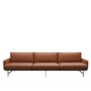 Fritz Hansen - Lissoni 3-seater Sofa  Essential walnut leather, stainless steel base