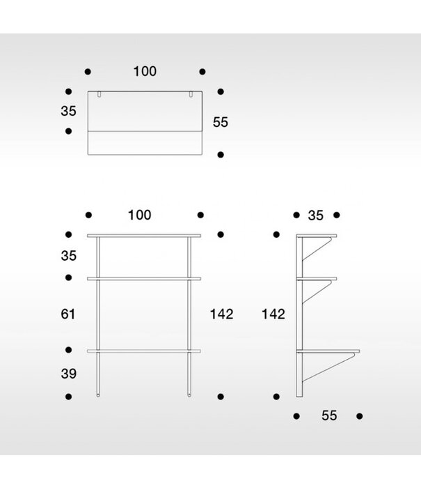 Artek  Artek - Kaari Wall Shelf with desk REB 013