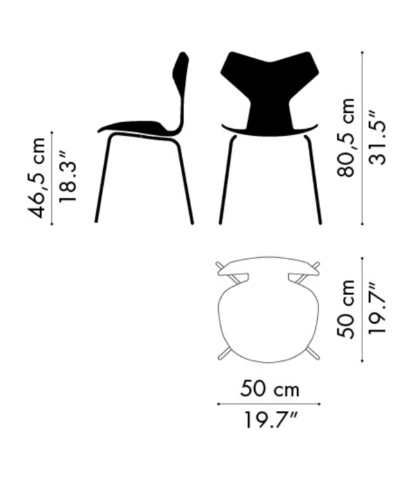 Fritz Hansen Fritz Hansen Grand Prix Chair wood, chrome base